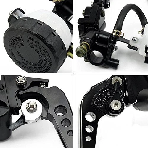 Manillar de freno de palanca de embrague maestro de cable de motocicleta de 7/8""22 mm negro Foto 4 de 4