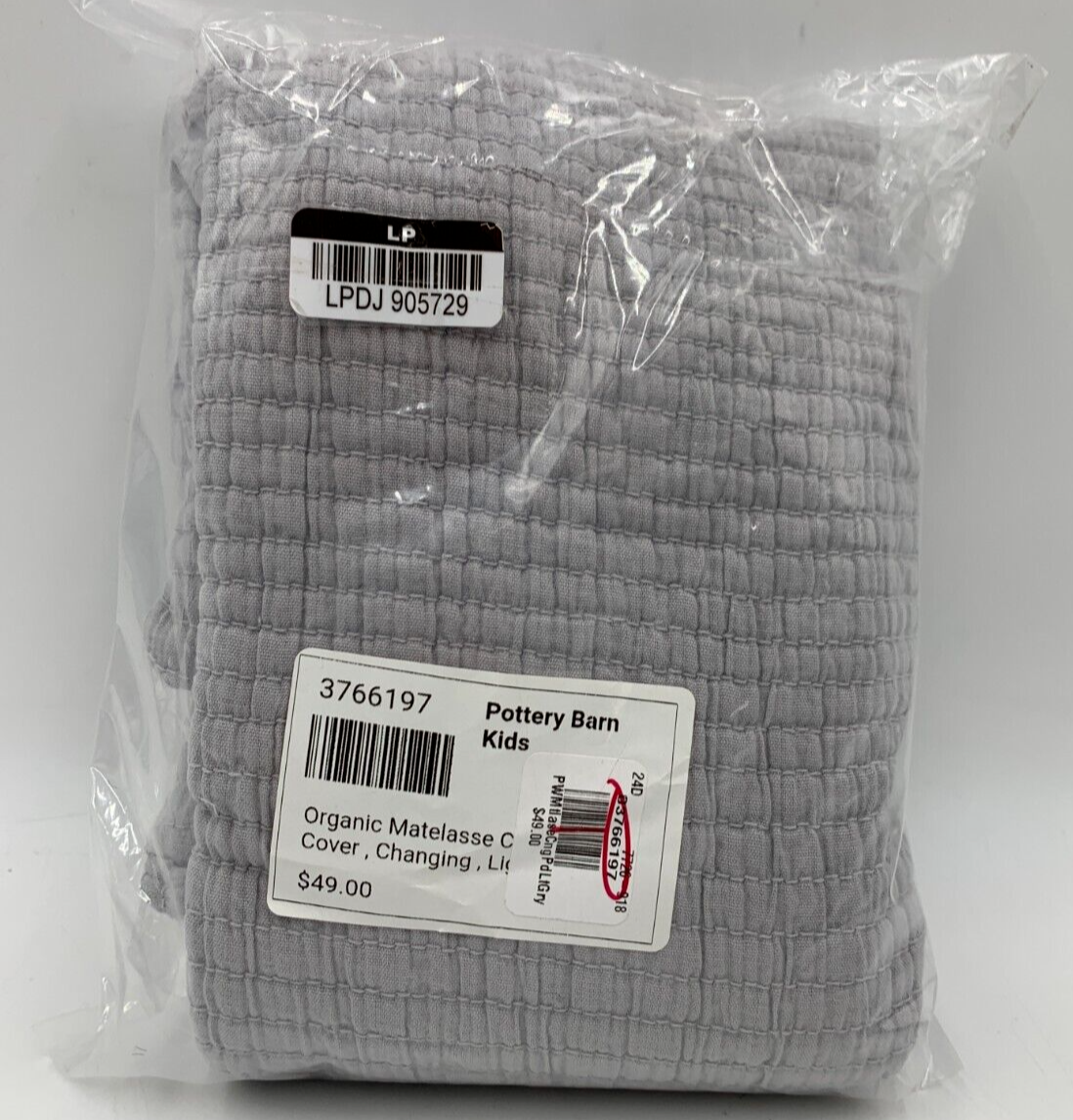 Pottery Barn Kids Organic Matelasse Changing Pad Cover Light Gray 16