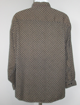 Van Heusen Black & Purple Geometric Shirt Mens Size L Chest 48