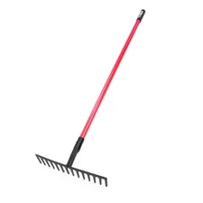 Level Head Rake Fiber Glass Handle Landscaping Equipment Home Garden Use 16 In