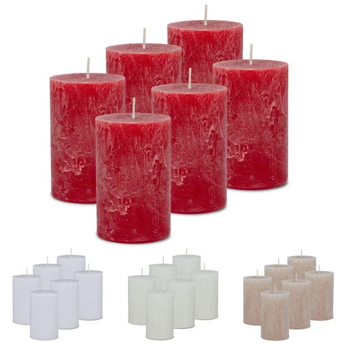 DecoLite 6 Rustik Stumpenkerze 11cm Safe Candle Abbrandstopp 51 Stunden Qualität