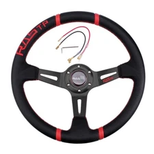 US 350mm Gold Deep Dish 6Bolt Aluminum Sport Racing Drifting Steering Wheel