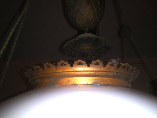 HANGING LIBRARY OR PARLOR VICTORIAN OIL LAMP ANTIQUE - Picture 7 of 18