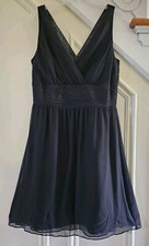 NWOT Jones New York Silk Crêpe Cocktail Little Black Dress Sleeveless Beaded 14