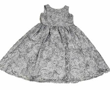 US Angels Purple Passion Silver Metallic Floral Ribbon Pattern Dress Size 4