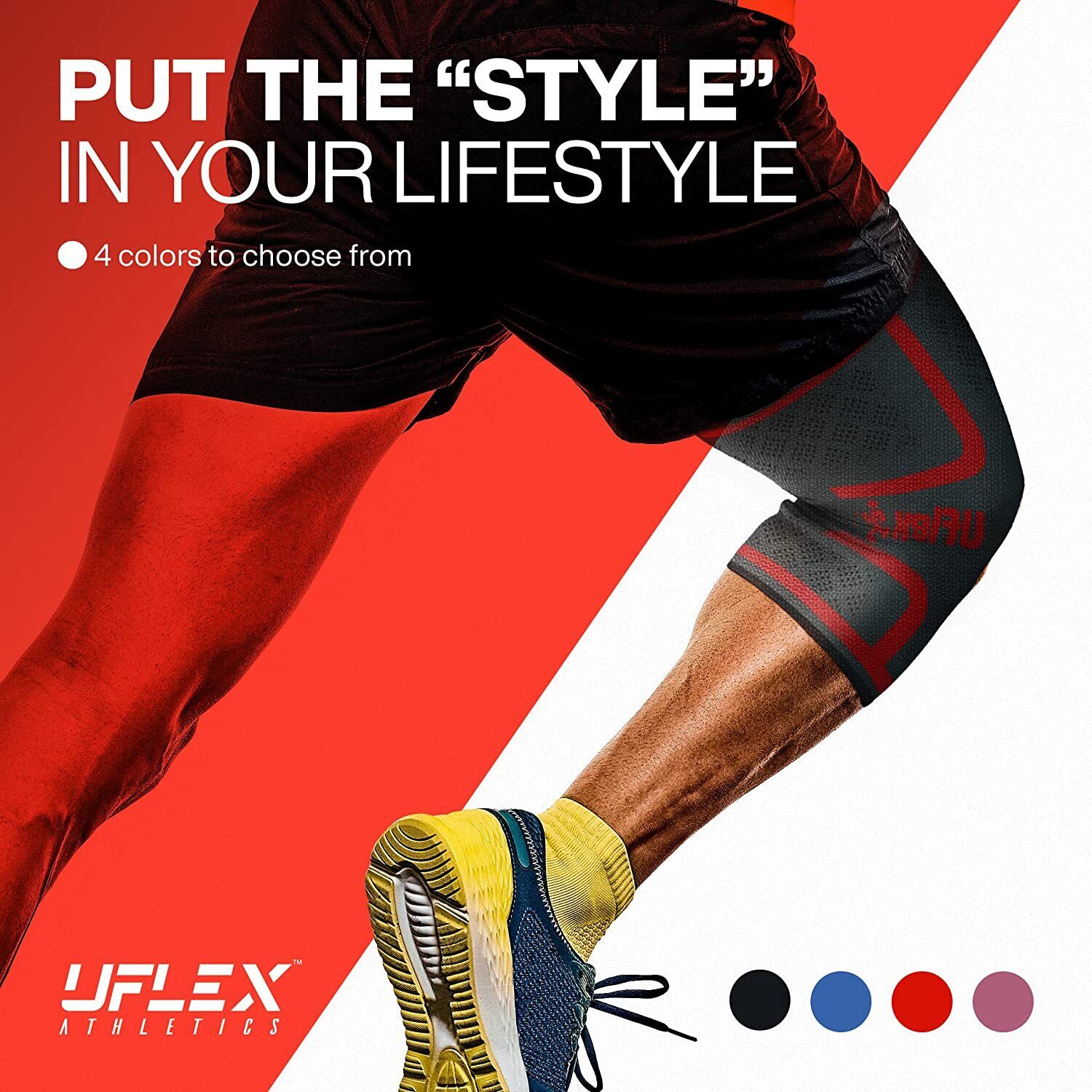 UFlex Sports Athletics Knee Compression Sleeve Support Brace Pain