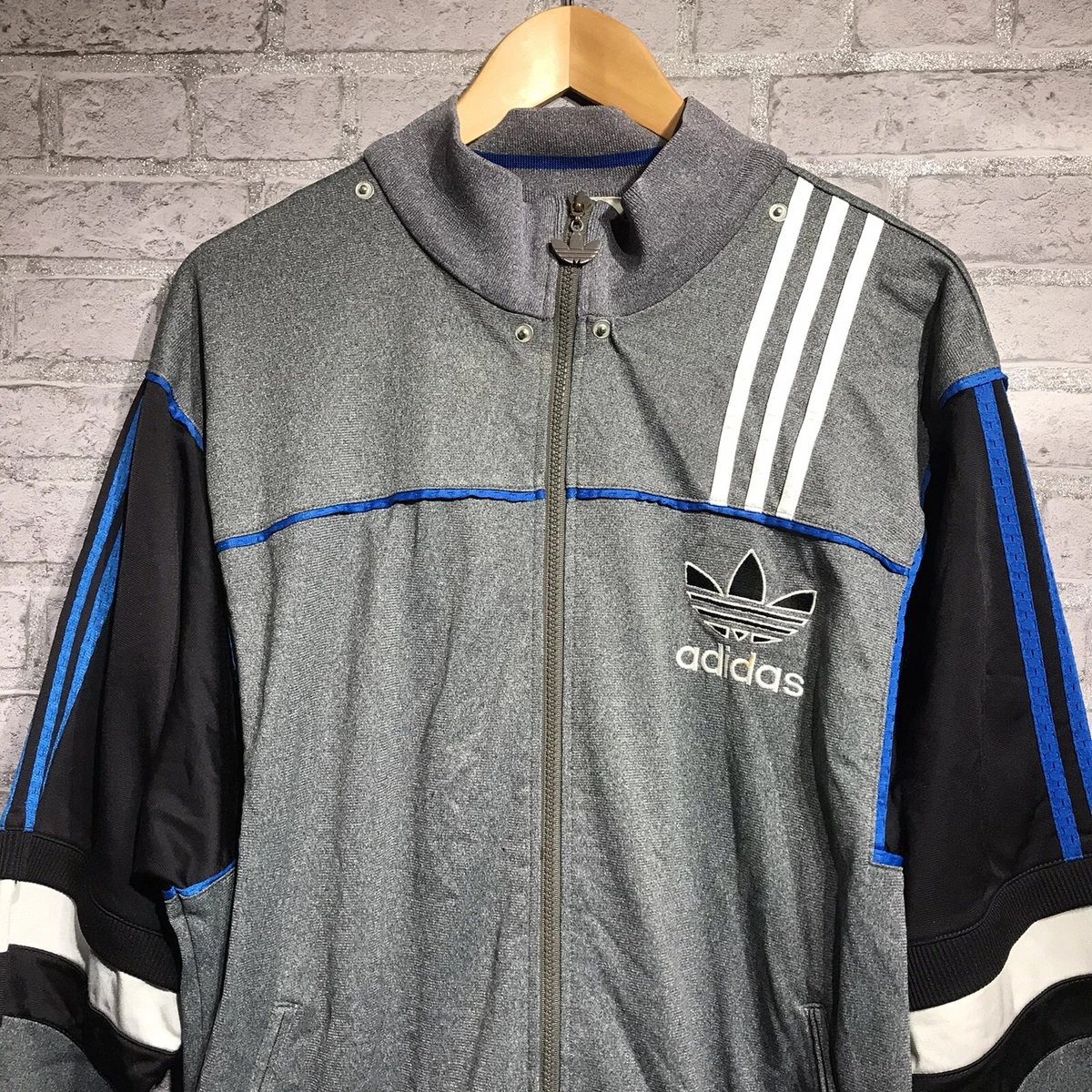 ADIDAS LATE 90s/ EARLY 00s VINTAGE GREY & BLUE TRACK JACKET ...