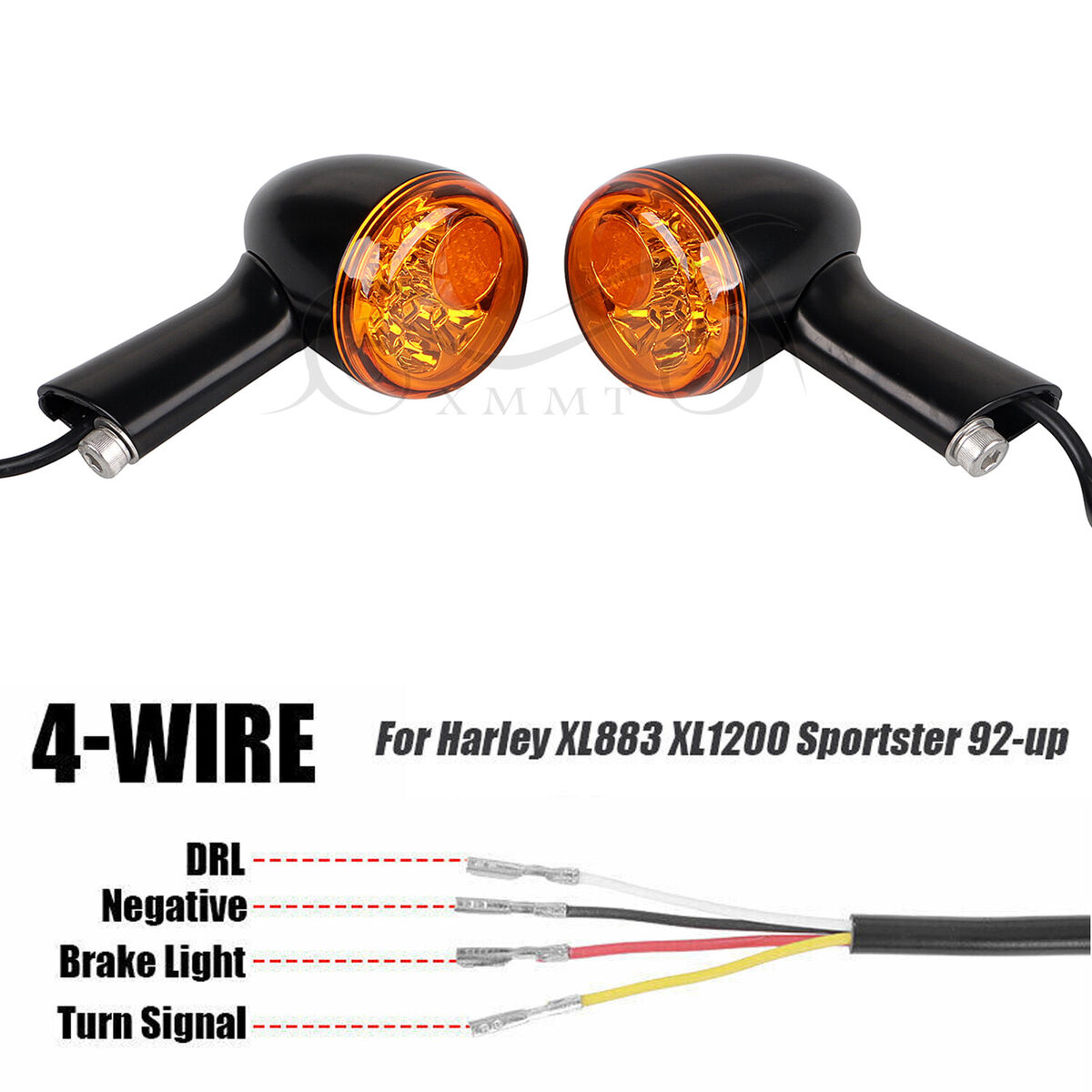 4 Wire LED Indicator Light Turn Signal For Harley Sportster 4 Wire LED Indicator Light Turn Signal For Harley Sportster