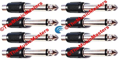 (8) 1/4'' Male Mono Plug to Single RCA Jack (F) Audio Cable Cord Adapter VWLTW