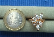 B26C Neuf Belle Bague Plaqué Or Strass CZ Diamant Lot Bijou 2