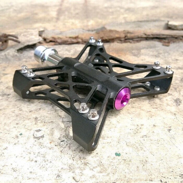 Tornillos de aluminio a prueba de polvo para bicicleta MTB bicicleta de carretera pedal plano tapas pernos tuerca Foto 4 de 4