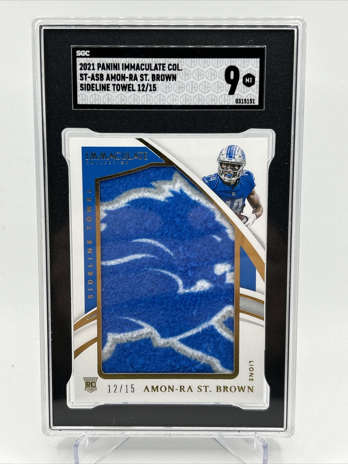 Amon-Ra St. Brown Panini Immaculate Collection Sideline Towel Relics #STASB Base