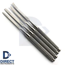 Set of 4 Dental Chisels Straight-Curved Surgical Ridge Bone Splitting Extraction