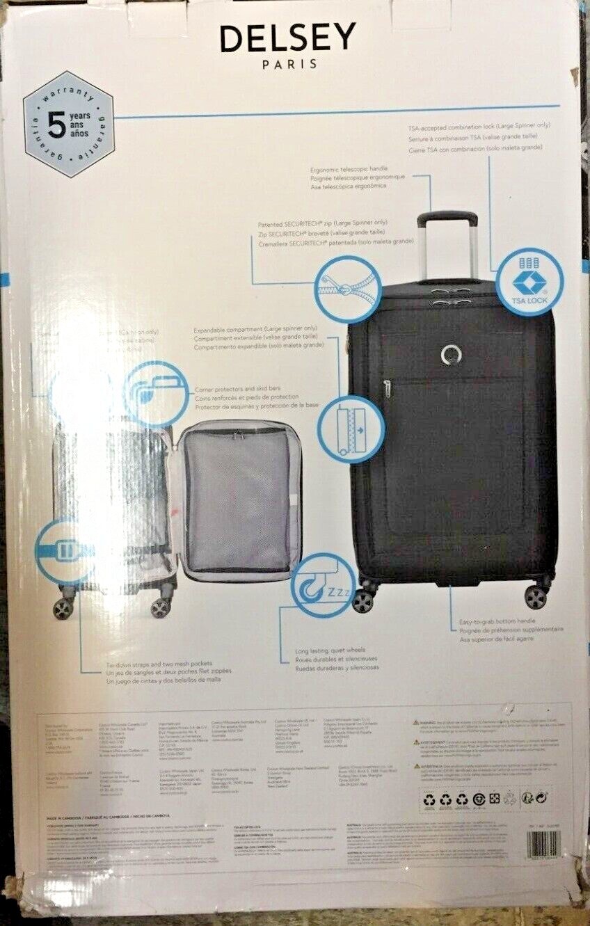 Delsey Paris 2 Piece Softside Spinner Luggage Set with Telescopic