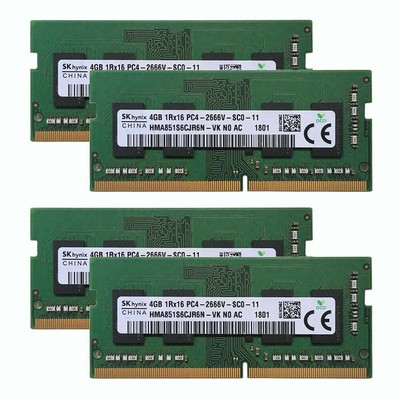 4xSK Hynix 4GB PC4-21300 DDR4 2666MHz 260pin SODIMM Memory PC4-2666V-SC0-11 RAM