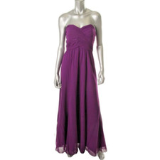 Ralph Lauren ~ Purple Chiffon Sweetheart High Waist Formal Gown 8 NEW $194