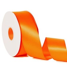 Orange 2" X 50 Yards Solid Color Satin Ribbon Double Faced High Density Polye...