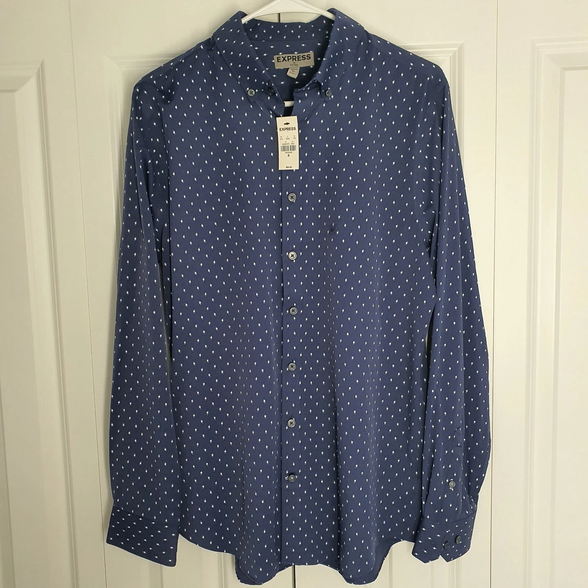 Express Blue Long Sleeve Dress Shirts for Men for sale | eBay
