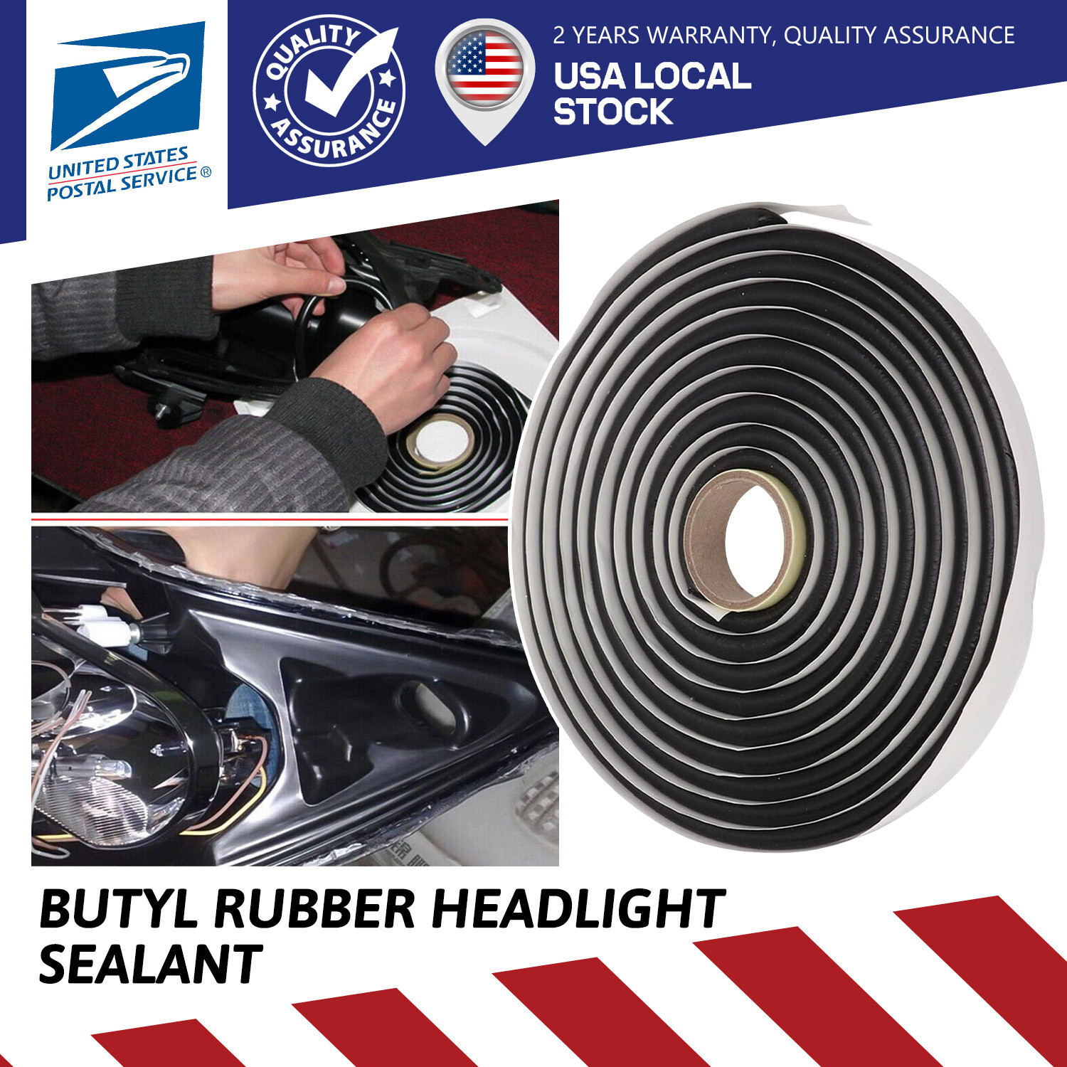 Black Butyl Adhesive Sealant Tape for Auto Windshield/Headlight/hot-melting Glue Car Light Retrofit Black Butyl Adhesive Sealant Tape for Auto Windshield/Headlight/hot-melting Glue Car Light Retrofit