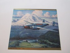 Vintage 1940's Charles H. Hubbell Lithograph Print Northwest Airlines LEWIS CLAR