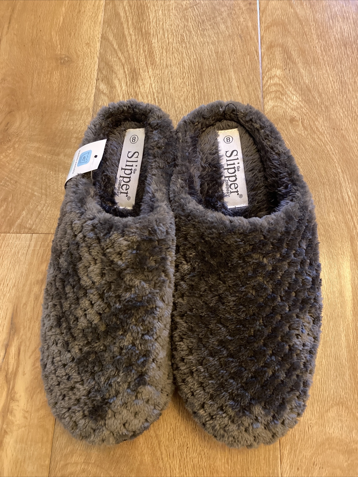 SAOLA PANTOFOLE donna morbide comode soffici grigie suola rigida taglia 8 nuove con etichette