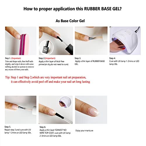 FZANEST Rubber Base Gel For NailsBuilder Base Clear Sheer Color Gel