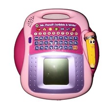LeapFrog MR. PENCIL'S SCRIBBLE WRITE Pink Tablet Learning Pad Animated Screen