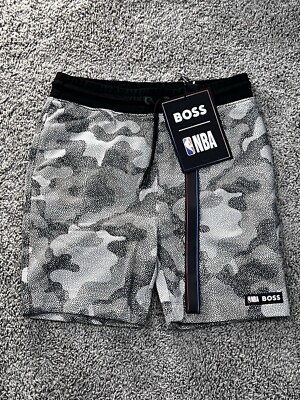 Hugo Boss x NBA Chicago Bulls Gray Camo Shorts Men s Small w/ Landyard NEW A1