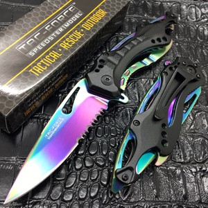 Tac-Force-Spring-Assisted-Rainbow-Blade-Tactical-Rescue-Pocket-Hunting-Knife