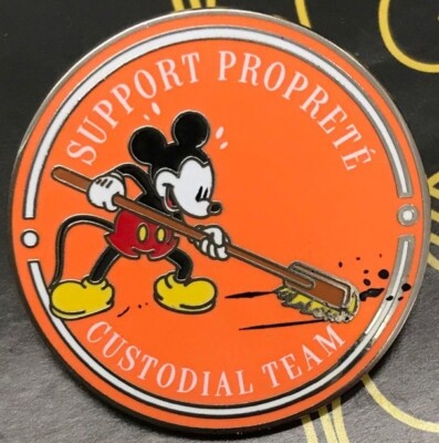 #ad Disneyland Paris Support Propreté Custodial Team Orange Pin Cast Member $124.99