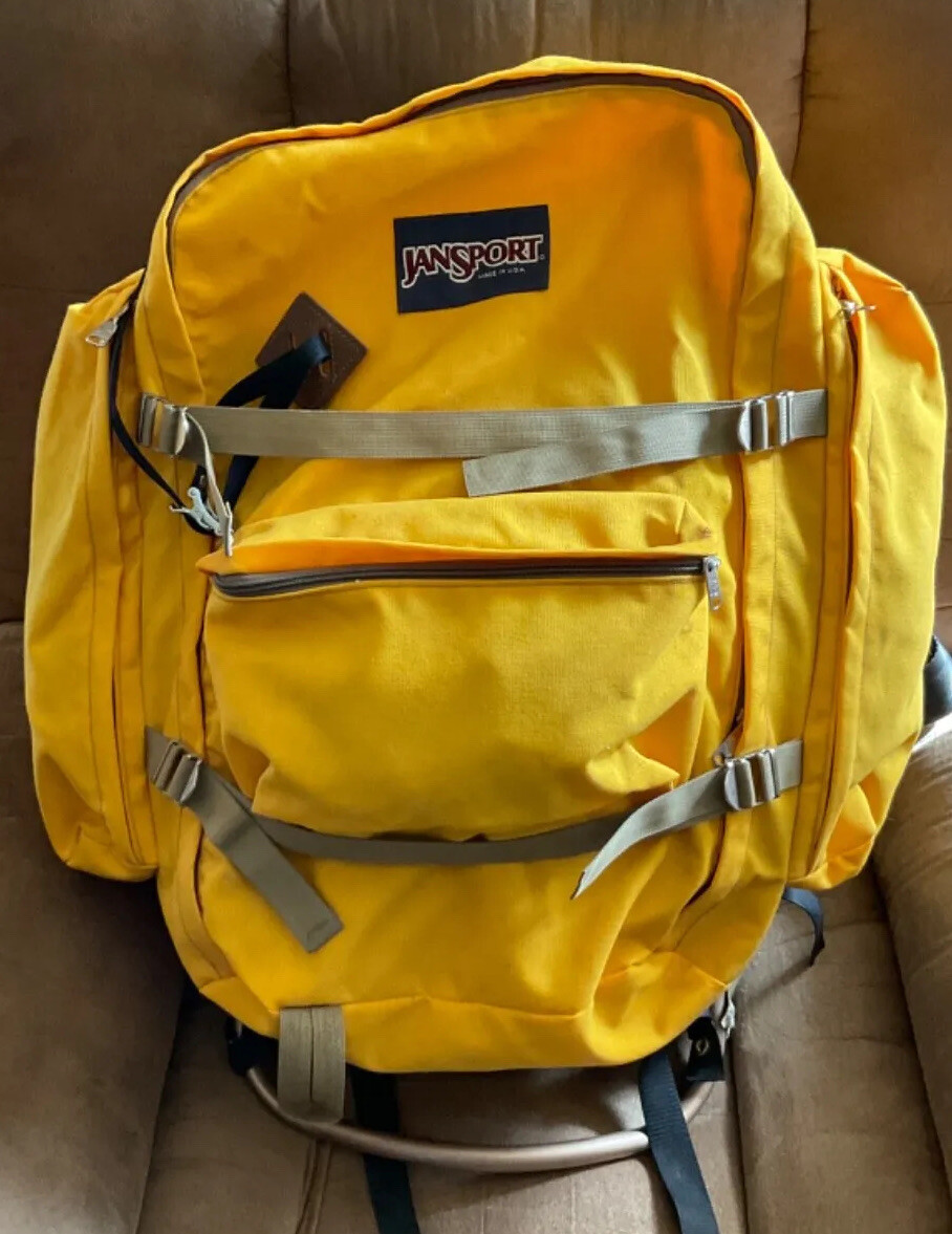 90s JANSPORT バックパック グレー/イエロー　リュック　ヴィンテージ 90s JANSPORT バックパック グレー/イエロー リュック ヴィンテージ