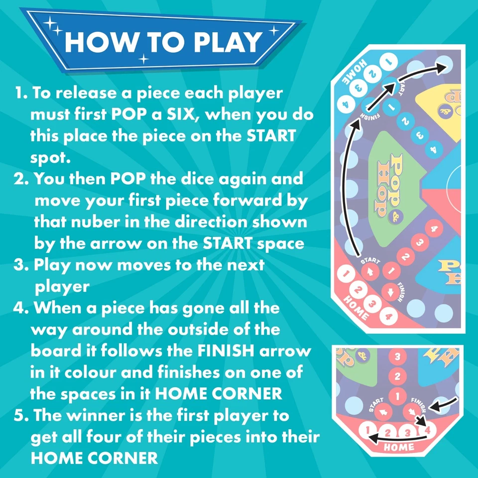 Pop And Hop Board Game | 2-4 players | Classic Board Games, Dice Games - Image 3 of 4
