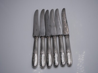 Couteau beurre + couteau fromage manche argent massif 1 °titre poinçon
