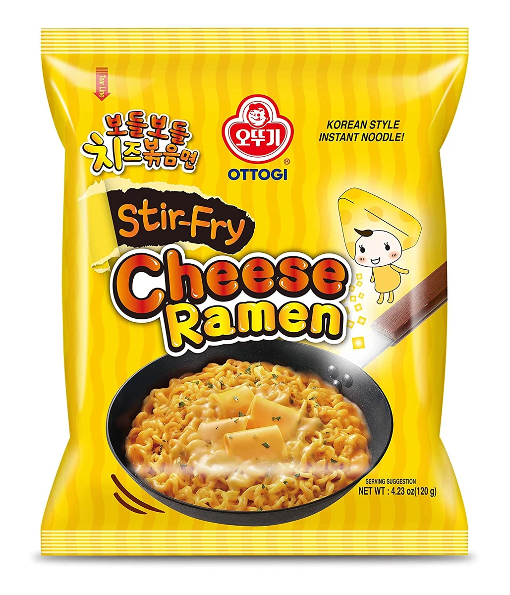 OTTOGI Stir Fry Cheese Ramen KOREAN STYLE INSTANT RAMEN NOODLE 120g Pack of 4