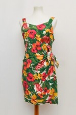 Vintage Michelle Fashion of Hawaii womens dress floral wrap L 90s