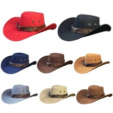 Unisex Wide Brim Cowboy Hat Breathable Gentleman Hat Summer Holiday Photo Props