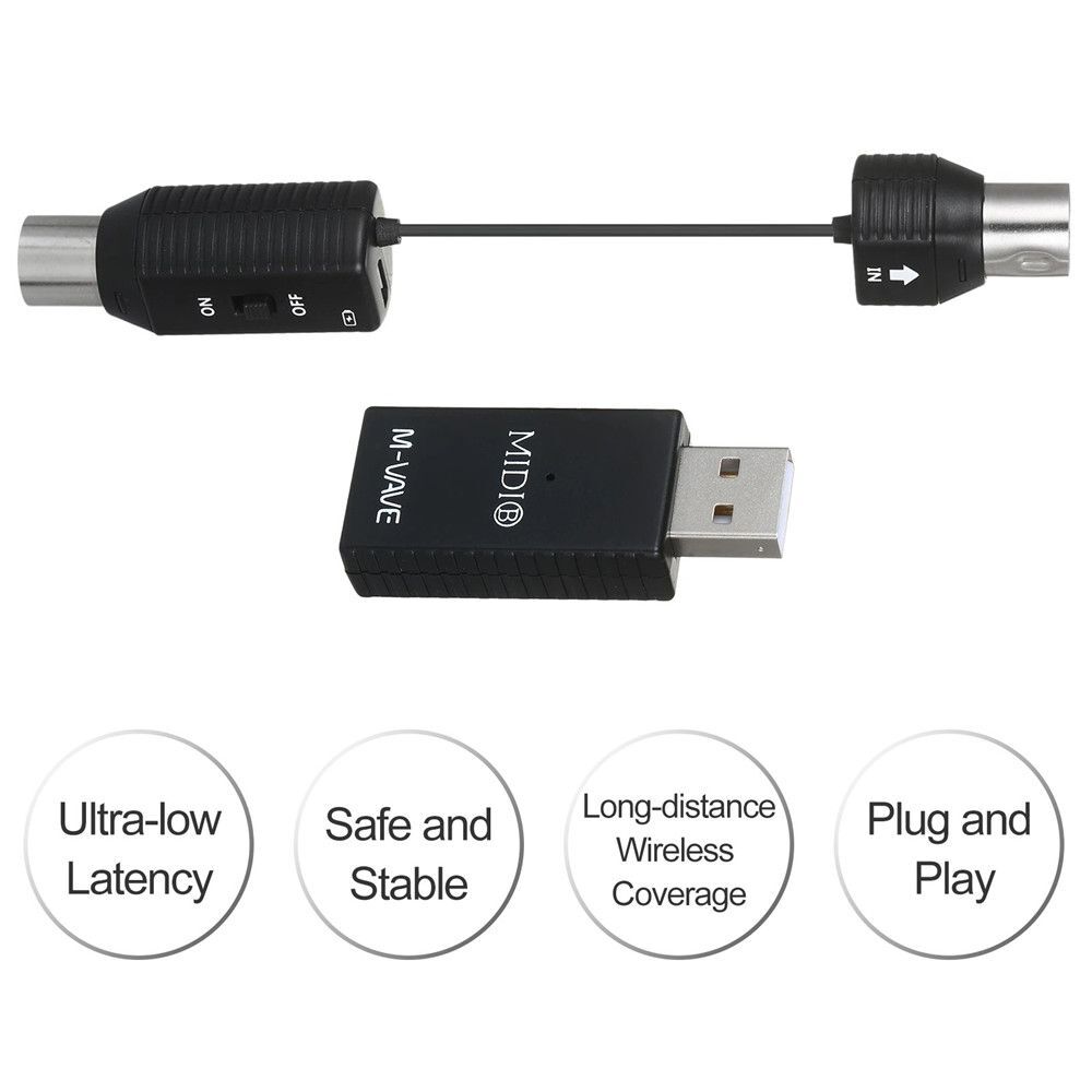 chitarra Cavo di trasmissione MIDI a USB Adattatore senza fili