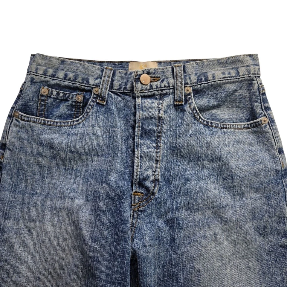 Jeans feminino S by Serena cintura apertada 28 azul denim botão mosca perna reta EUA - Imagem 3 de 4