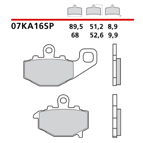 Paire Plaquette de Frein Arrière BREMBO Kawasaki R Ninja Left Caliper 650 06> - Photo 1/7