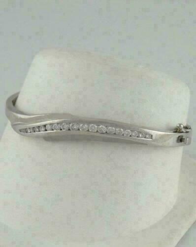 2Ct Round Cut Lab Created Diamond 14K White Gold Plated Bangle Gift For Women's - Picture 6 of 6