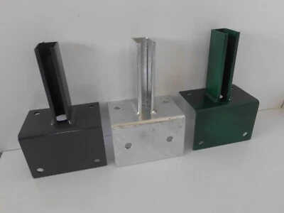 KOHLI Adattatore palo recinzione piastra inferiore base base piastra tassello zinco verde muschio antracite