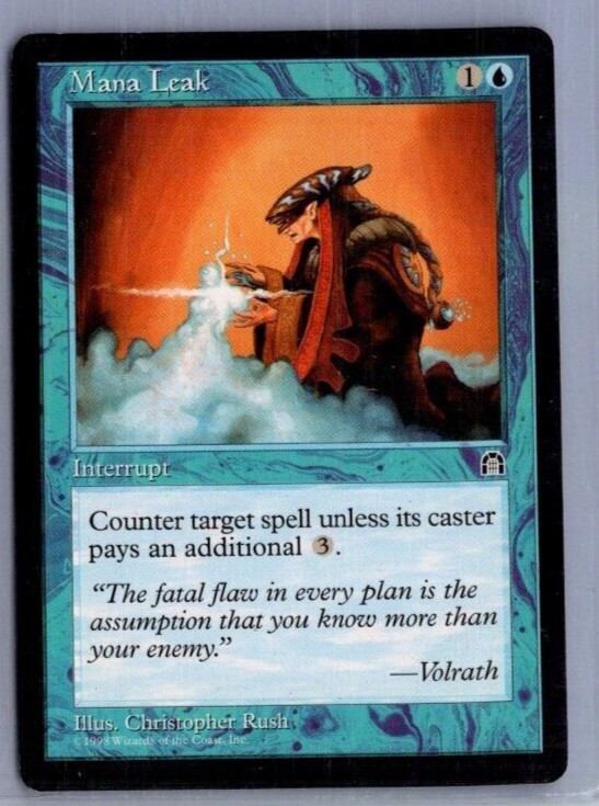 MTG Magic the Gathering Stronghold Edition Mana Leak LP Common