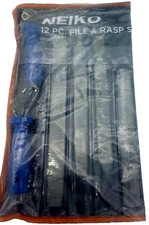 PRO 12 Piece Heavy Duty File and Rasp Set with PVC Handle Plastic Metal Shaping