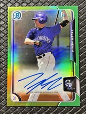 TYLER NEVIN 2015 Bowman Chrome Draft 1st Green Refractor Auto /99 Rockies RC
