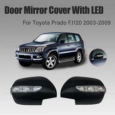 Gloss Carbon Car Side Mirror Covers With Light For Toyota Prado Fj120 2003-2009 Gloss Carbon Car Side Mirror Covers With Light For Toyota Prado Fj120 2003-2009