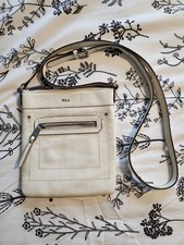 Ralph Lauren LRL Cream Pebbled Leather Crossbody Bag