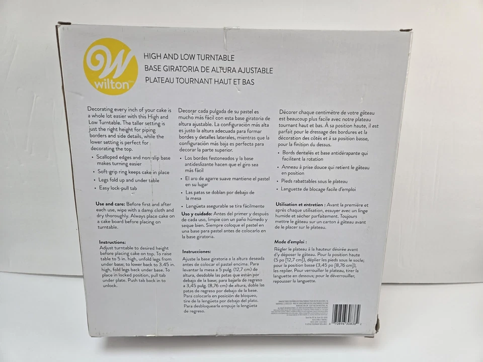 Wilton 高低装饰蛋糕转盘/支架展示 全新带盒 免运费  — 第 3/4 张图片