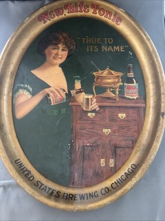 1900’s New Life Tonic Beer Tray United States Brewing Co Chicago Pre prohibition