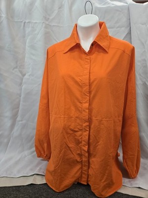 Long Sleeve Wilo Parachute Bright Orange Long Sleeve Shirt Sz M