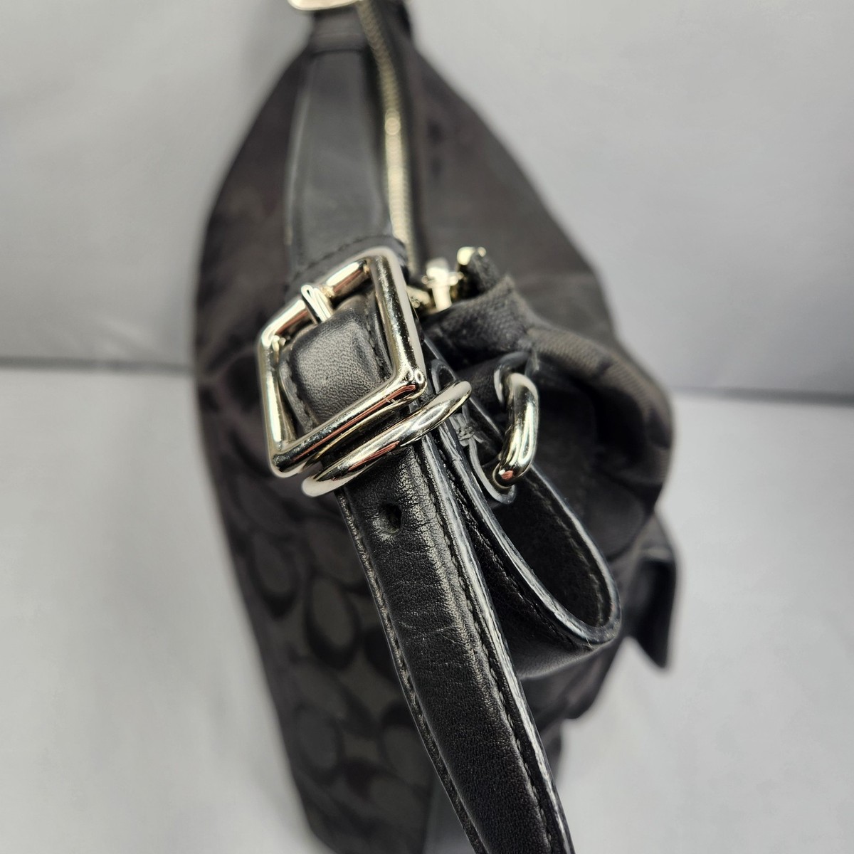 Coach Purse Legacy Signature Courtenay Black Leather Hobo Handbag